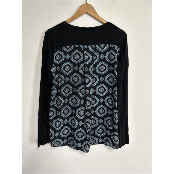 Loft Women's Small Mixed Media Pullover Top Long Sleeve Business Casual Preppy - Picture 4 of 12